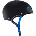 Skateboard helmet S-One LIFER BLACK MATTE CYAN STRAPS 2024 