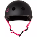 Skateboard helmet S-One LIFER BLACK MATTE PINK STRAPS 2024 
